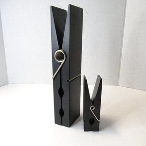 Black Wooden Clothespin Decor Set